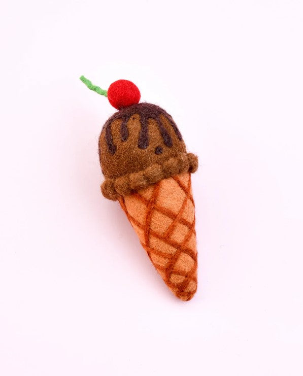 Felt Double Chocolate Ice Cream with Cherry