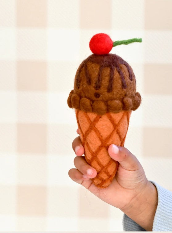 Felt Double Chocolate Ice Cream with Cherry