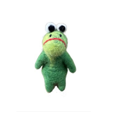 Grumpy The Green Frog Finger Puppet 1pc