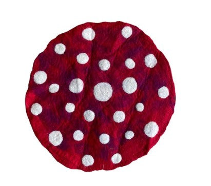 Red Felt Mushroom Mat - Large