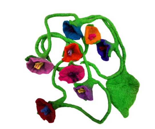 Jungle flower Hanging Garland - 8 Flowers