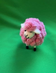 Large Pink Felt sheep