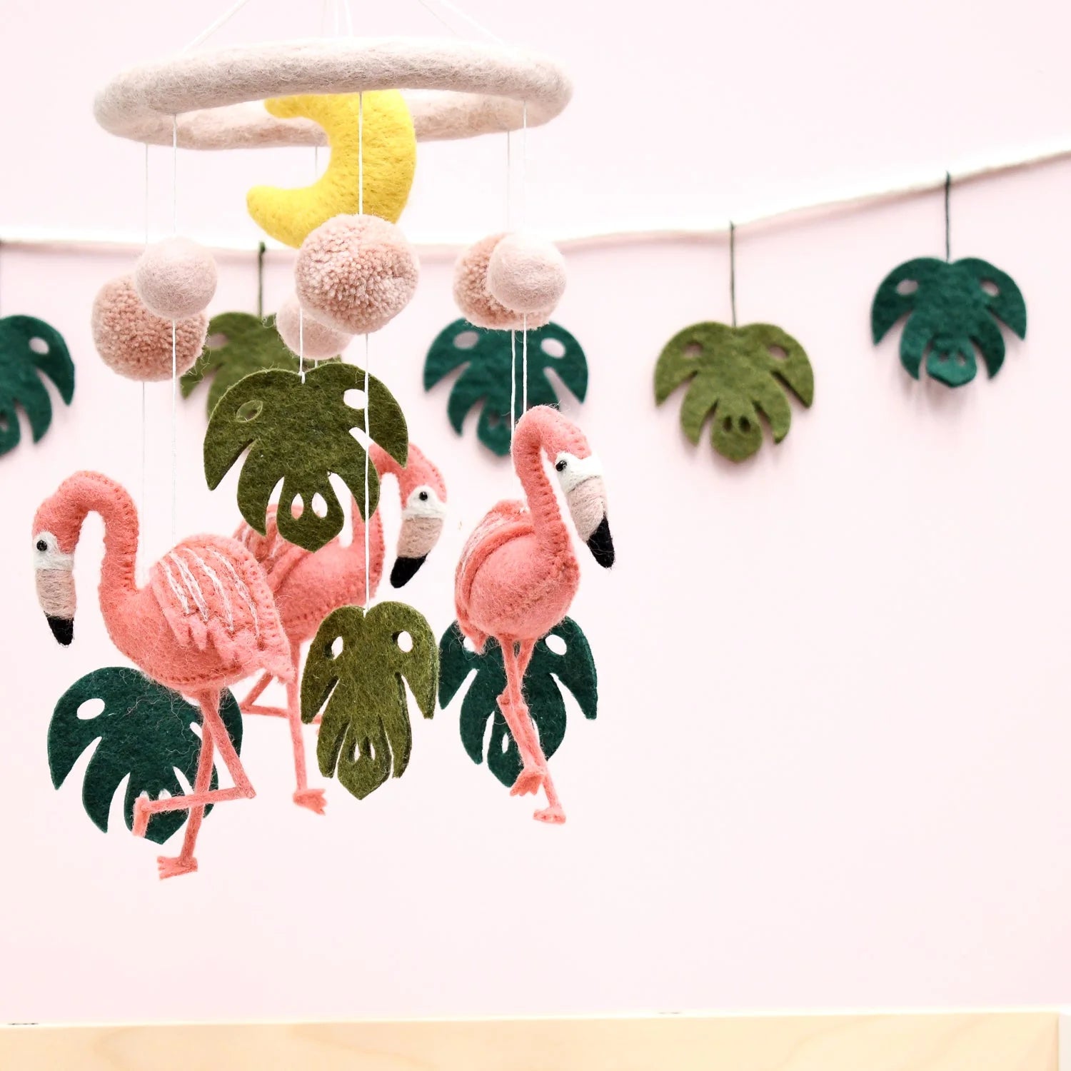 Pink Flamingo Tiki Nursery Mobile - Tara Treasures