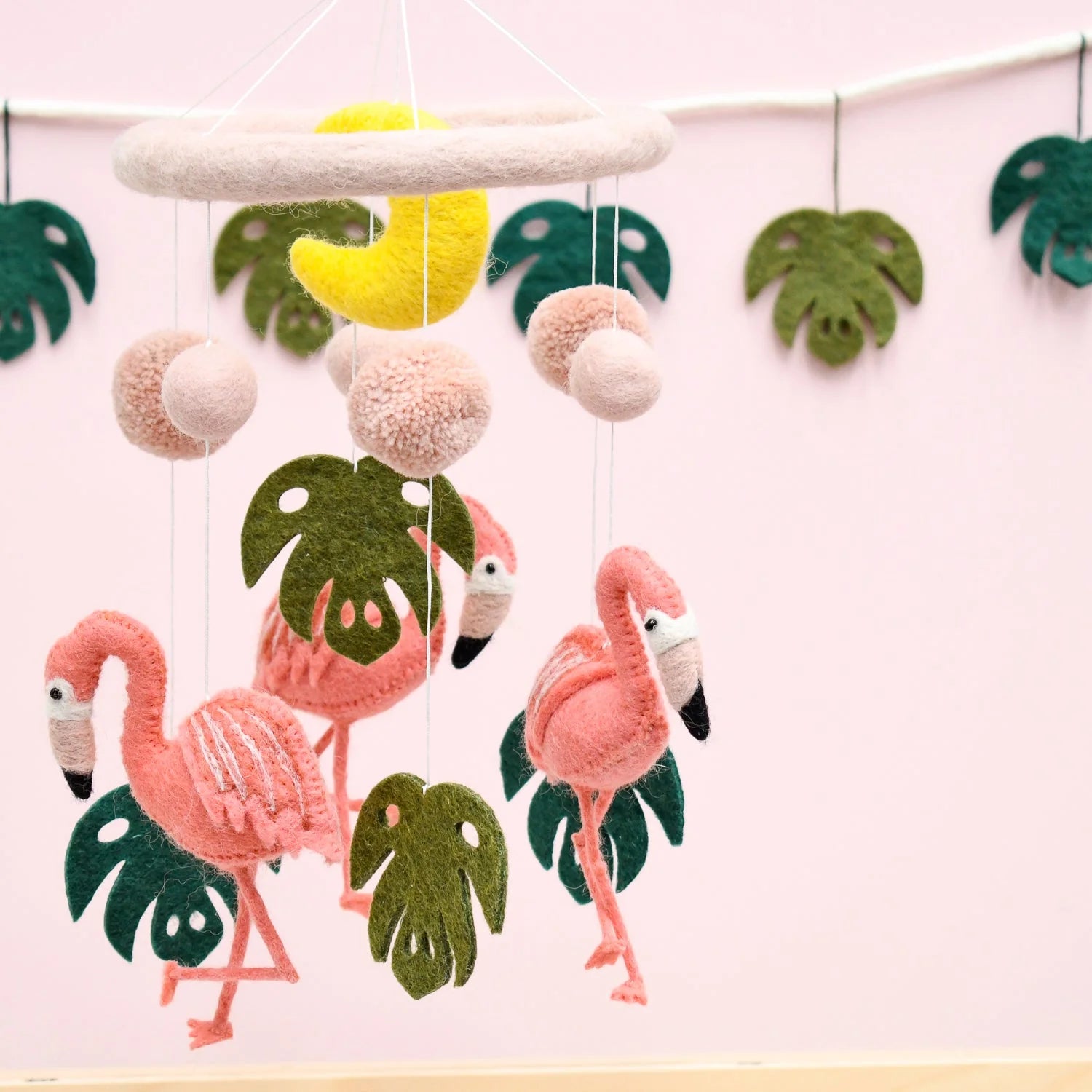 Pink Flamingo Tiki Nursery Mobile - Tara Treasures