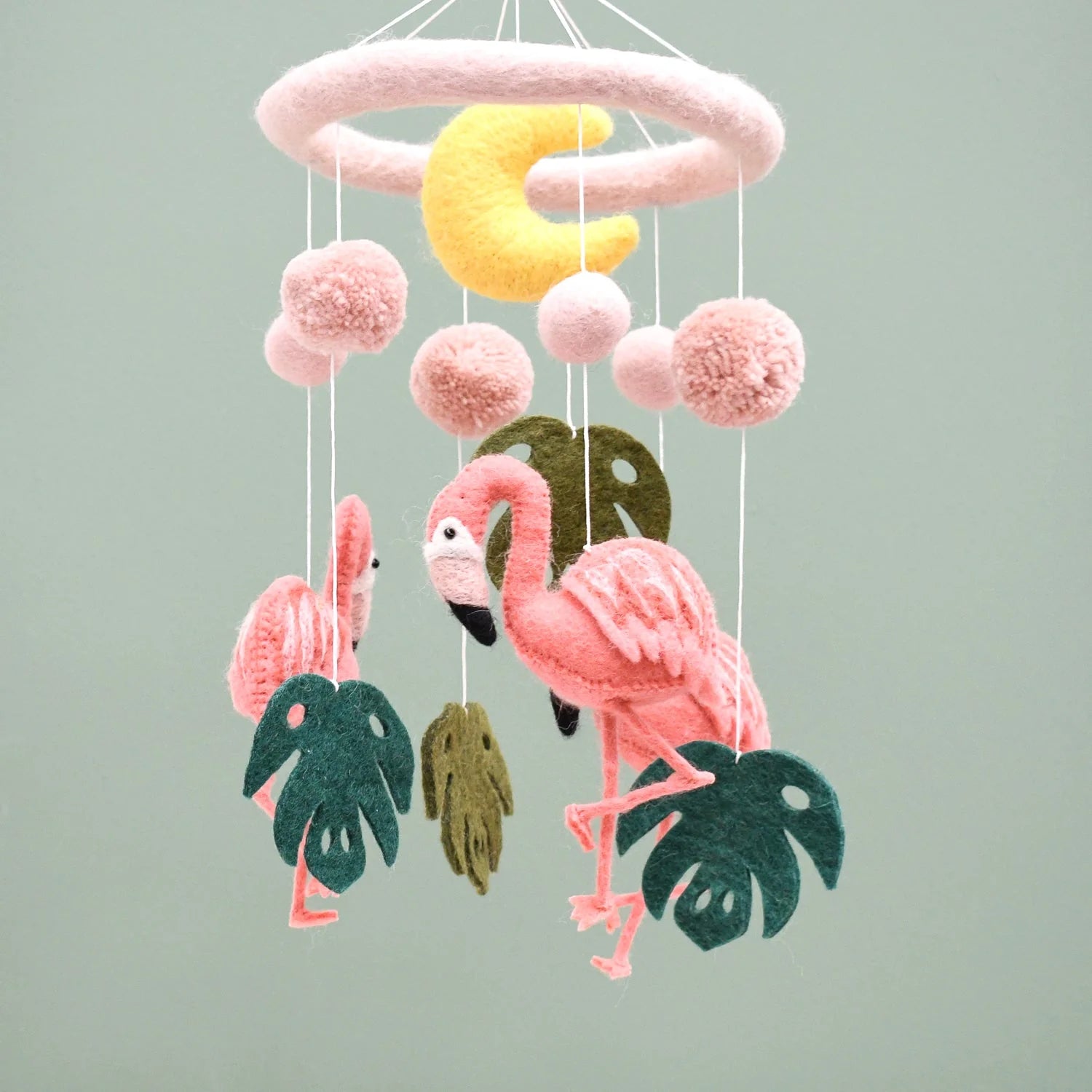 Pink Flamingo Tiki Nursery Mobile - Tara Treasures