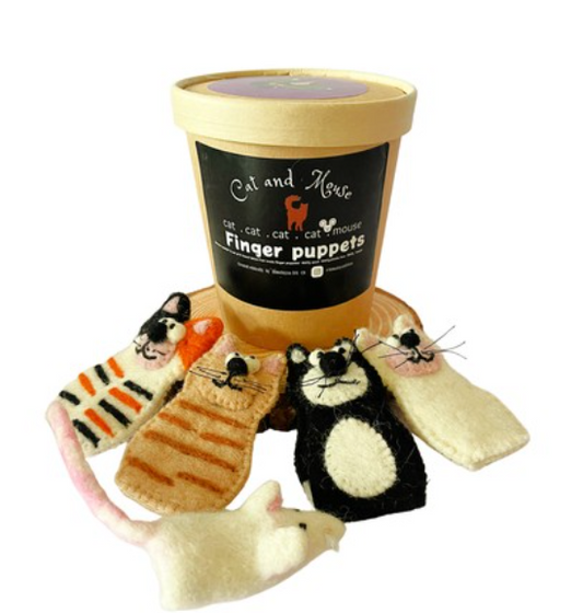 Cats and A Mouse - Finger Puppets 5pc