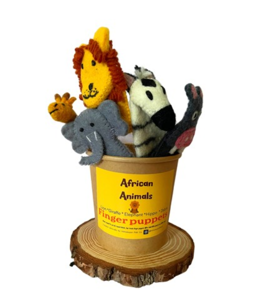 African Animals - Finger Puppets (5pc)