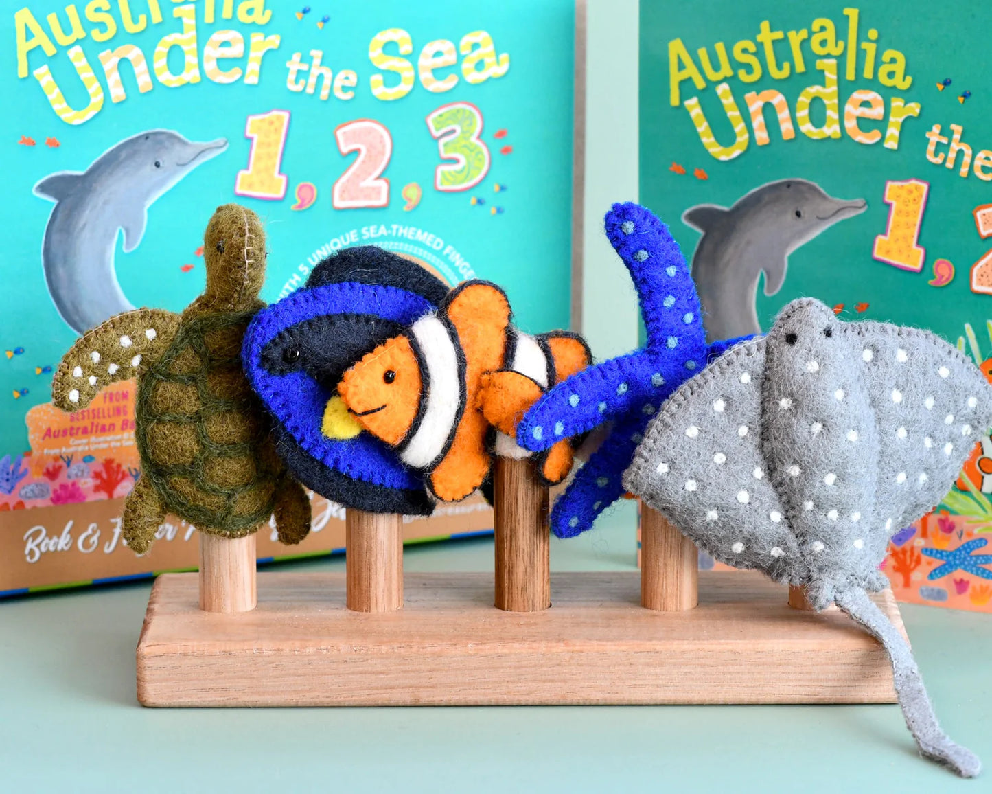 Australia Under the Sea 1, 2, 3 Finger Puppets & Book