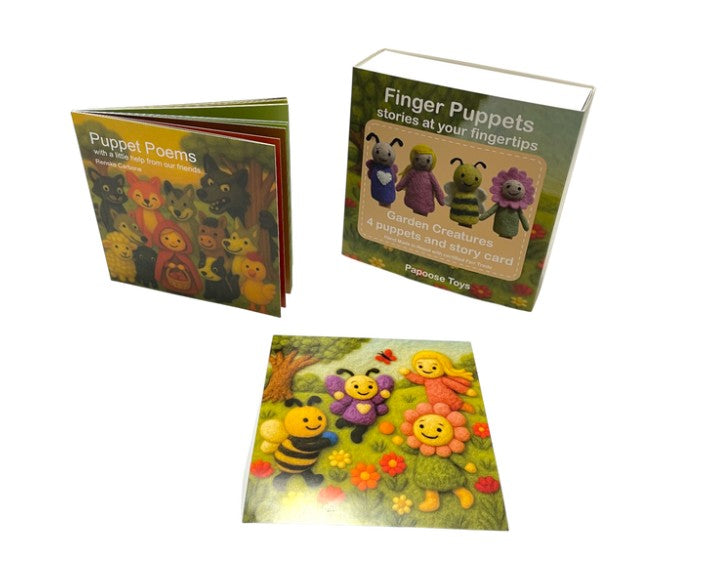 BOXED Garden Creatures Finger Puppets/4pc