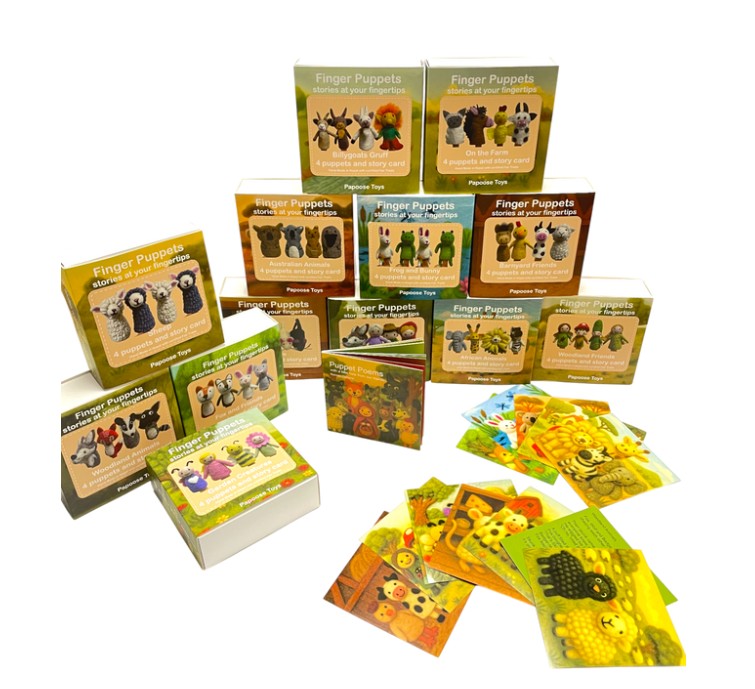 BOXED Garden Creatures Finger Puppets/4pc