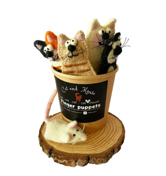 Cats and A Mouse - Finger Puppets 5pc