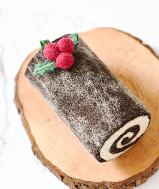 Felt Christmas Yule Log Cake