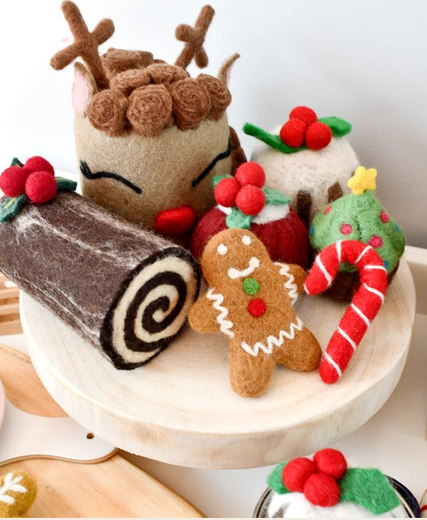 Felt Christmas Yule Log Cake