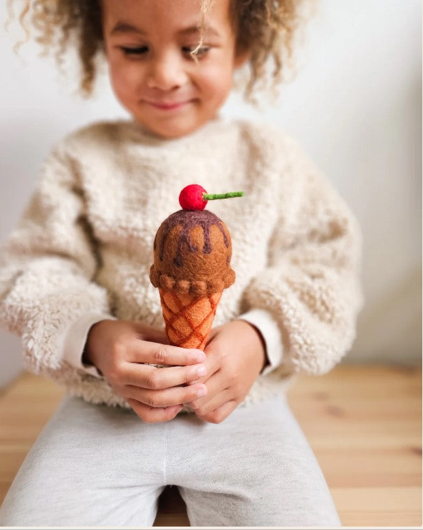Felt Double Chocolate Ice Cream with Cherry