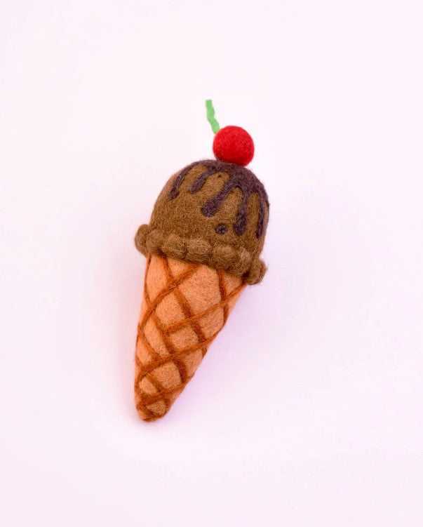 Felt Double Chocolate Ice Cream with Cherry