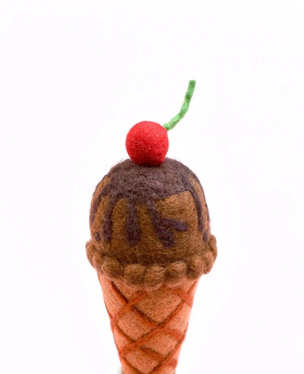 Felt Double Chocolate Ice Cream with Cherry