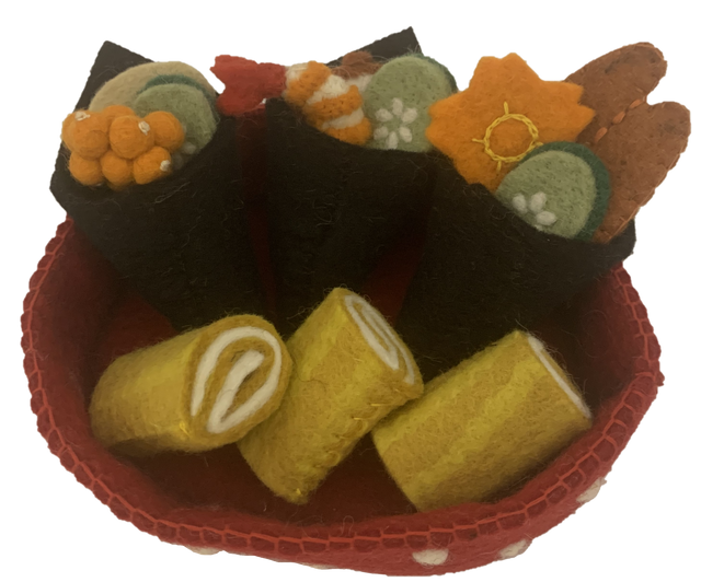 Eggrolls and Sushi Cones - 16pc (Felt)