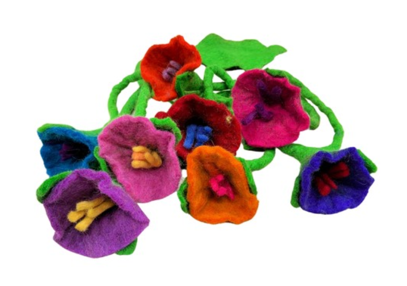 Jungle flower Hanging Garland  - 8 Flowers