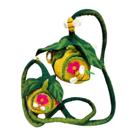 Large Honey Bee Felt Fairy Pod