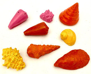 Paper Mache Shells Hot 8pc