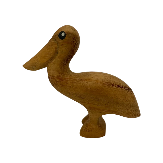 Wooden Pelicans - 3pc Hand Carved