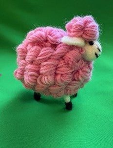 Large Pink Felt sheep