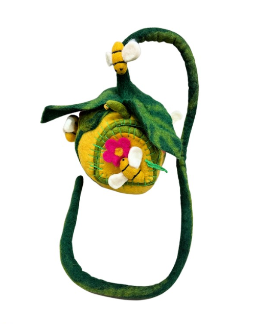 Large Honey Bee Felt Fairy Pod