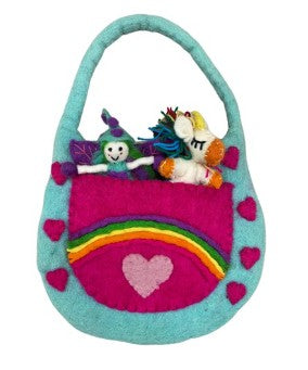 Rainbow Shimmer Magical Bag Large -(includes small fairy & unicorn)