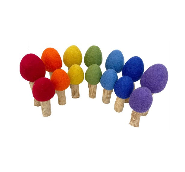 Rainbow Small & Medium Trees -14pc
