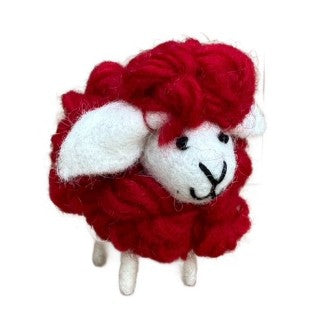 Small Felt Red Sheep