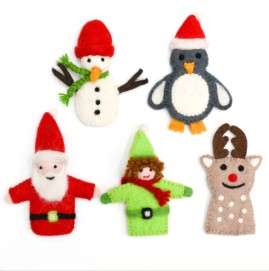 Christmas Santa, Finger Puppet Set