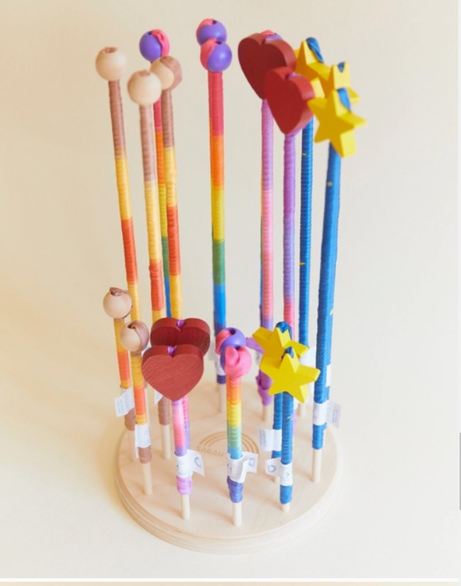 Silk & Wood Streamer - Wand for Pretend Play - Rainbow