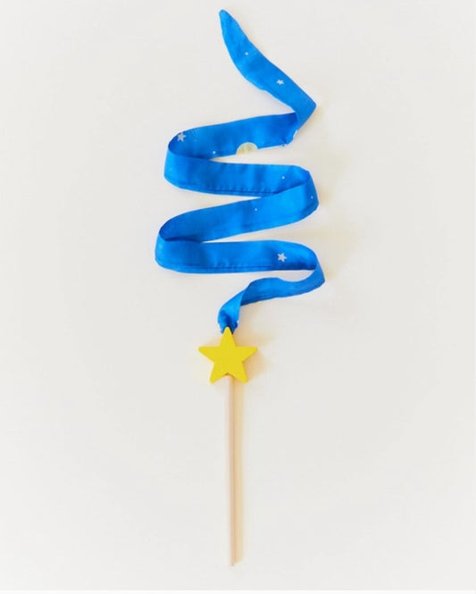 Star Silk & Wooden Streamer - Wand for Pretend Play