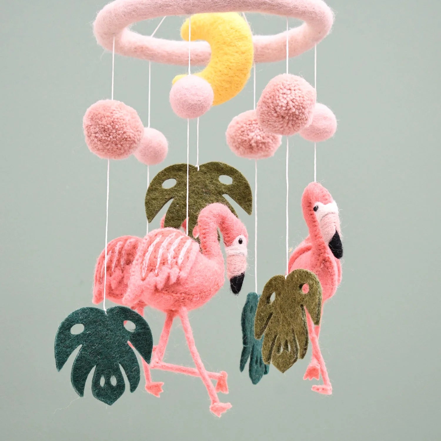 Pink Flamingo Tiki Nursery Mobile - Tara Treasures
