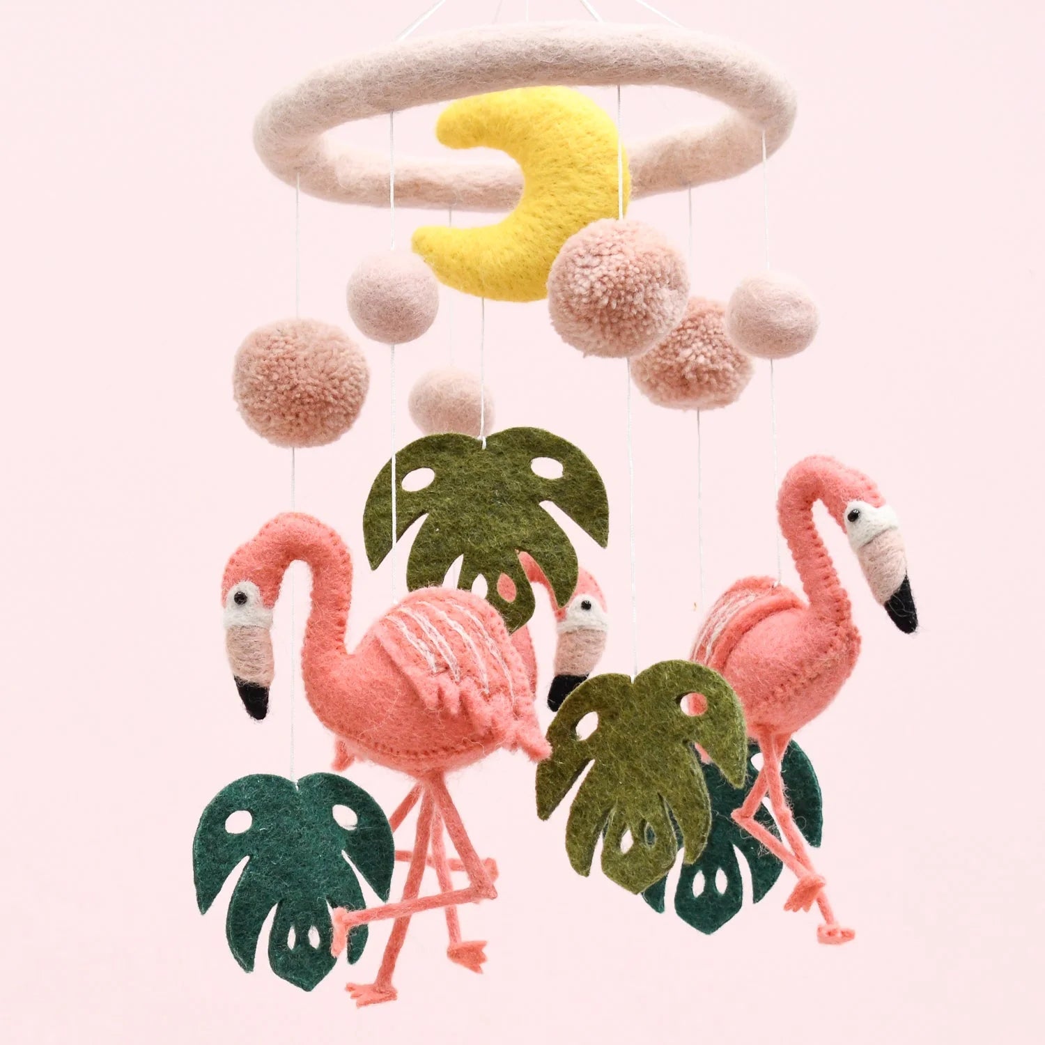 Pink Flamingo Tiki Nursery Mobile - Tara Treasures