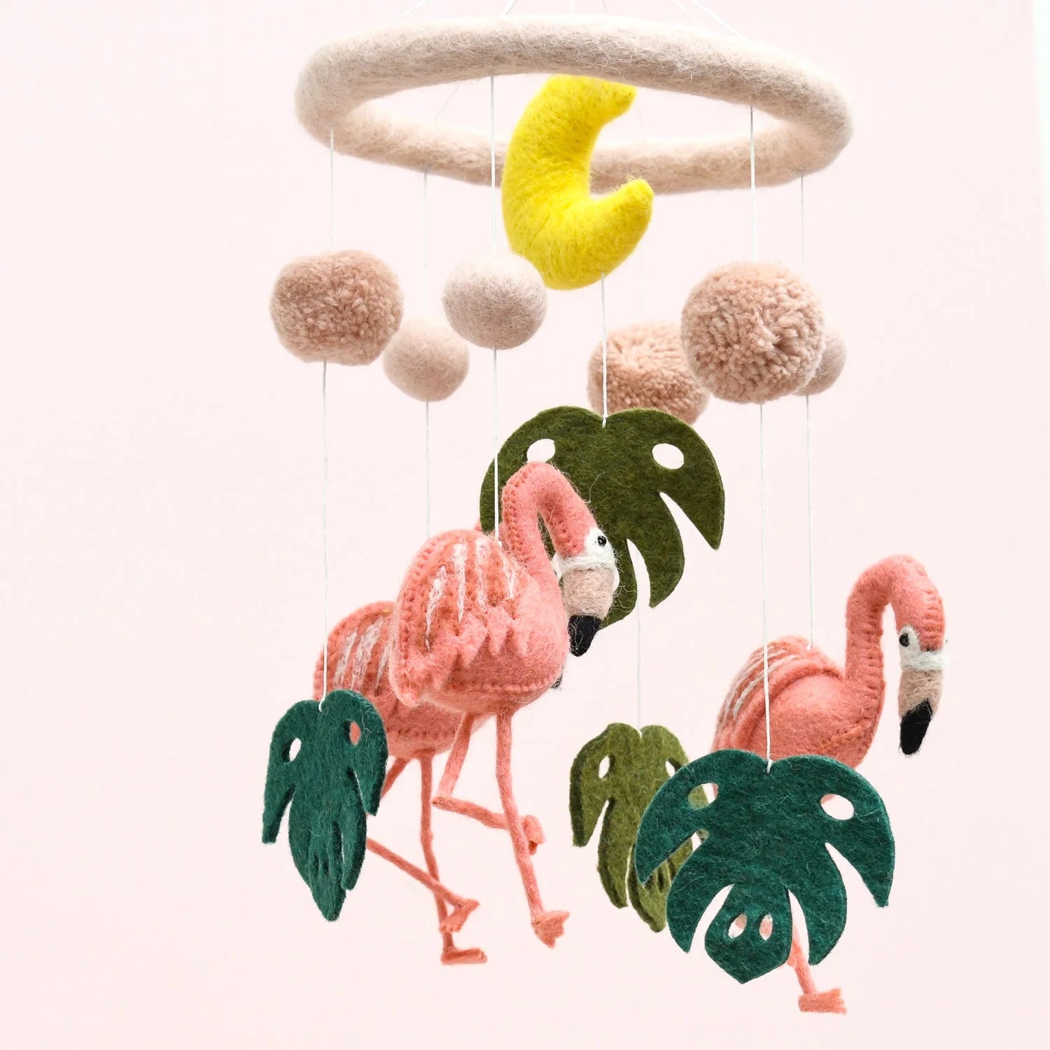 Pink Flamingo Tiki Nursery Mobile - Tara Treasures