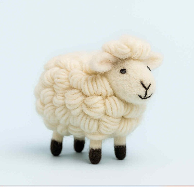 Large White Felt Sheep