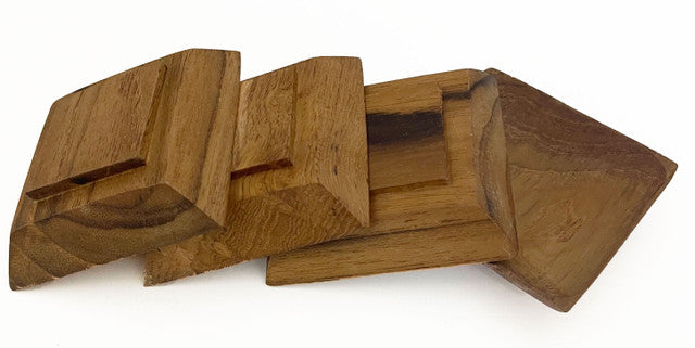 Square Wooden Bowls 2pc